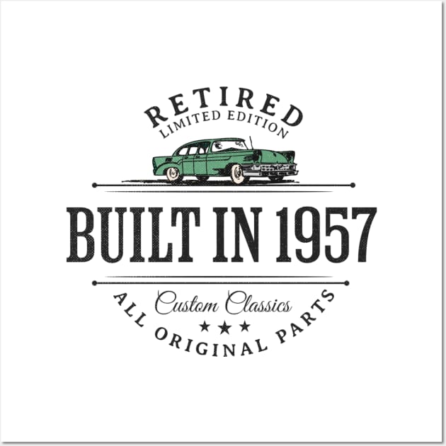 1957 Retired Parts Retirement Birthday Wall Art by Contentarama